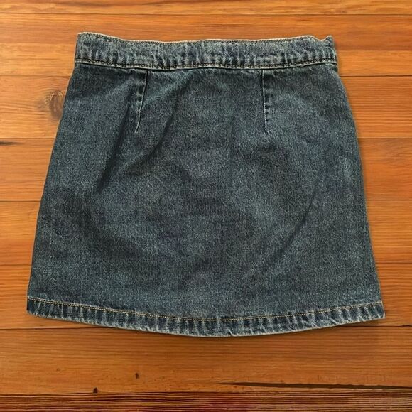 Old Navy Denim Blue Jean Short Skirt Girls Size L (10-12) Snap Front - Picture 4 of 8